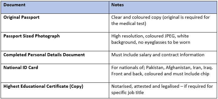 What are Mission Visa in the UAE required documents